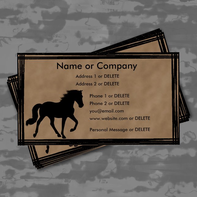 Tarjeta De Visita Tennessee Walking Horse Silhouette Personal (Subido por el creador)