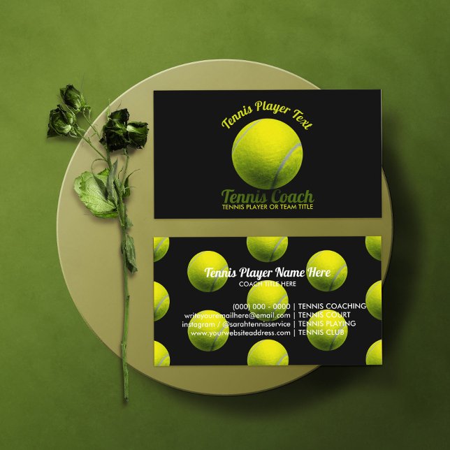 Tarjeta De Visita Tennis Ball Coach Black (Subido por el creador)