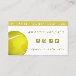 Tarjeta De Visita Tennis Ball El entrenador mundial de medios social