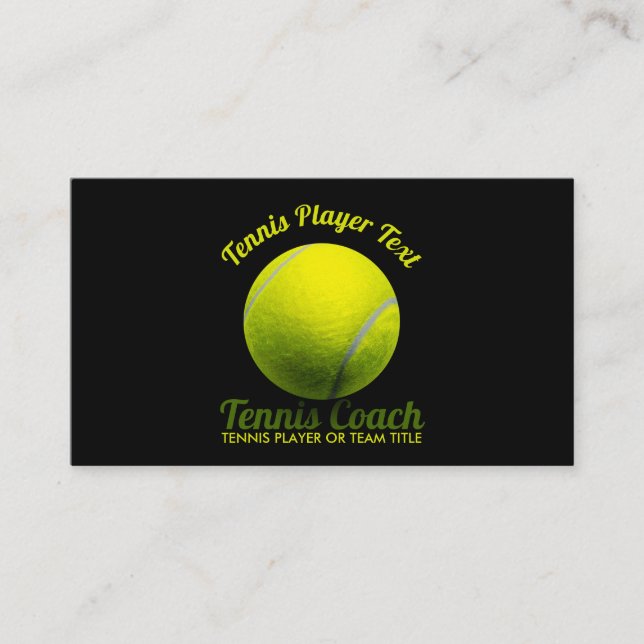 Tarjeta De Visita Tennis Coach Illustration for Clubs and Lessons (Anverso)