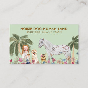 Tarjeta De Visita TERAFIA HUMANA DEL PERRO DEL CABALLO DE LA Palma B