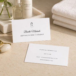 Tarjeta De Visita Terapeuta Avanzado de Piel Minimalista Elegante