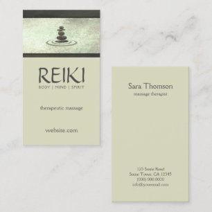 Tarjeta De Visita Terapeuta brillante del masaje de Reiki de los