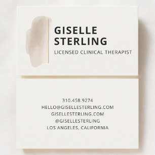 Tarjeta De Visita Terapeuta Clínico Licenciado Beige Neutro