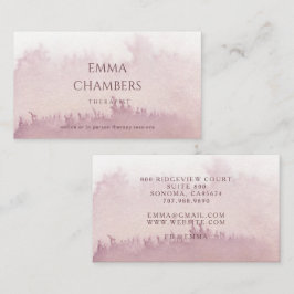 Tarjeta De Visita Terapeuta Consejero Acuarela Abstracta Rosa Polvor