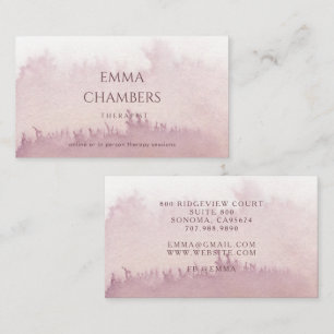 Tarjeta De Visita Terapeuta Consejero Acuarela Abstracta Rosa Polvor