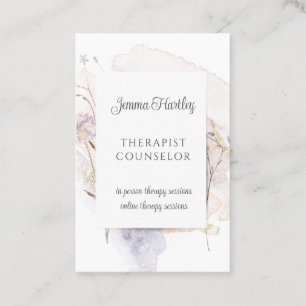 Tarjeta De Visita Terapeuta Consejero Flores Silvestres Serenas Acua