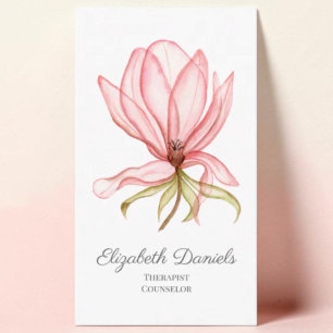 Tarjeta De Visita Terapeuta Consejero Magnolia Rosa