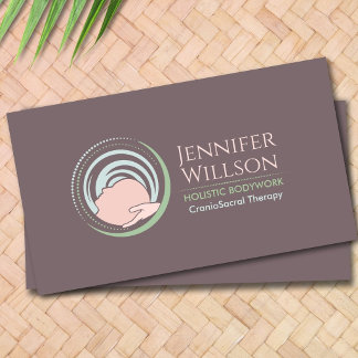Tarjeta De Visita Terapeuta Craniosacral Cabeza Manos Flujo Holístic