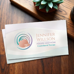 Tarjeta De Visita Terapeuta Craniosacral Cabeza Manos Flujo Holístic