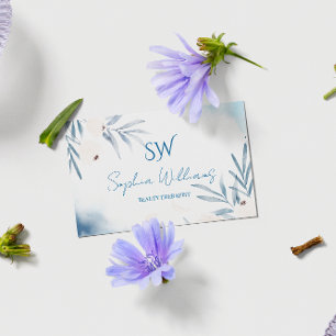 Tarjeta De Visita Terapeuta de Belleza con Acuarela Elegante con Cód