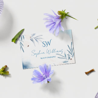 Tarjeta De Visita Terapeuta de Belleza con Acuarela Elegante con Cód