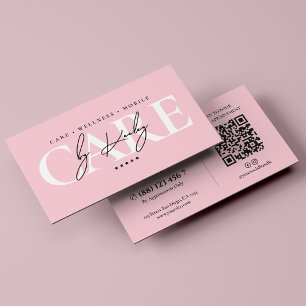 Tarjeta De Visita Terapeuta de bienestar de enfermera estética Rosa 