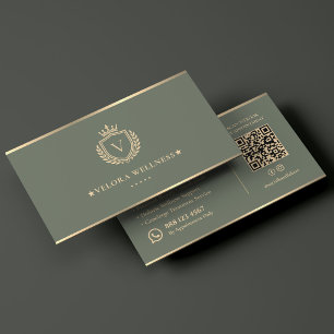 Tarjeta De Visita Terapeuta de bienestar de spa médico de lujo Crest