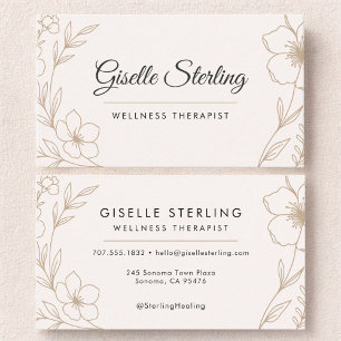 Tarjeta De Visita Terapeuta de bienestar floral botánico