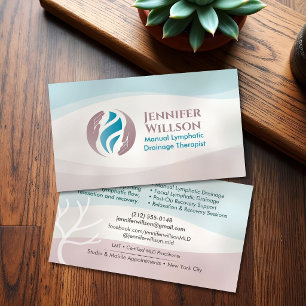 Tarjeta De Visita Terapeuta de Drenaje Linfático Manual Flujo Abstra