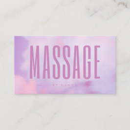 Tarjeta De Visita Terapeuta de Masaje Acuarela Morado Rosa