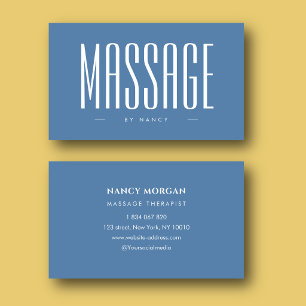 Tarjeta De Visita Terapeuta de Masaje Azul Polvo