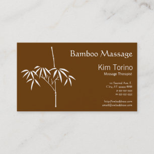 Tarjeta De Visita Terapeuta de Masaje Bamboo Japonés
