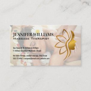 Tarjeta De Visita Terapeuta de Masaje   Belleza de Spa de Relajación
