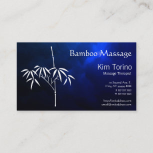 Tarjeta De Visita Terapeuta de Masaje Citas de Nubes de Bamboo Dark
