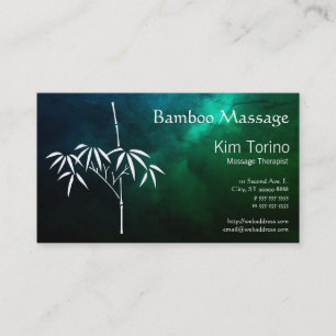 Tarjeta De Visita Terapeuta de Masaje Citas de Nubes Oscuras de Bamb