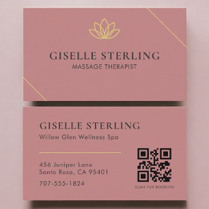 Tarjeta De Visita Terapeuta de Masaje Código QR