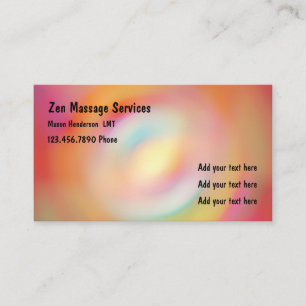 Tarjeta De Visita Terapeuta de masaje con licencia Zen
