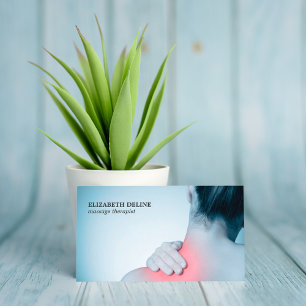 Tarjeta De Visita Terapeuta de masaje de foto elegante moderno