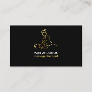 Tarjeta De Visita Terapeuta de Masaje de Oro Masajista Spa