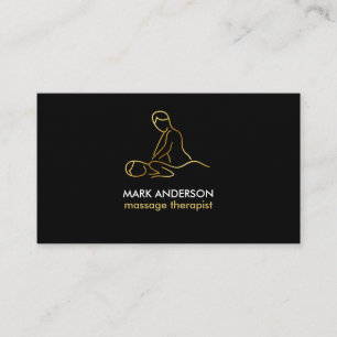 Tarjeta De Visita Terapeuta de Masaje de Oro Masajista Spa