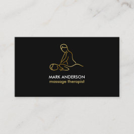 Tarjeta De Visita Terapeuta de Masaje de Oro Masajista Spa