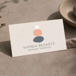 Tarjeta De Visita Terapeuta de Masaje de Piedra Zen