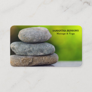 Tarjeta De Visita Terapeuta de Masaje de Piedras Zen