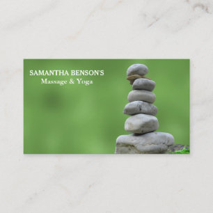 Tarjeta De Visita Terapeuta de Masaje de Piedras Zen