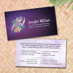 Tarjeta De Visita Terapeuta de Masaje Holístico Toque Curativo