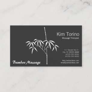 Tarjeta De Visita Terapeuta de Masaje Jardín Bambú Zen