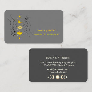 Tarjeta De Visita Terapeuta de Masaje Manos Sanadoras Fitness Holíst