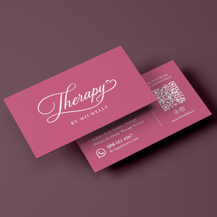 Tarjeta De Visita Terapeuta de Masaje Minimalista Rosa
