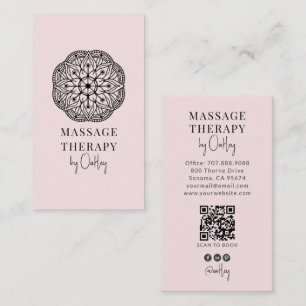 Tarjeta De Visita Terapeuta de Masaje Moderna Rosa Rubor