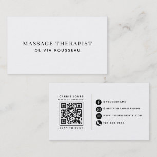 Tarjeta De Visita Terapeuta de Masaje Moderno