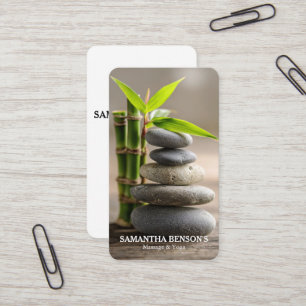 Tarjeta De Visita Terapeuta de Masaje Piedras Zen