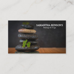 Tarjeta De Visita Terapeuta de Masaje Piedras Zen
