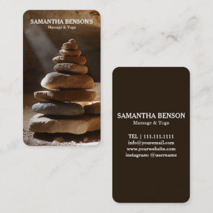 Tarjeta De Visita Terapeuta de Masaje Piedras Zen