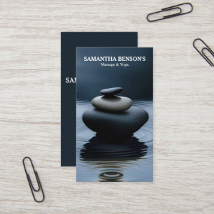 Tarjeta De Visita Terapeuta de Masaje Piedras Zen