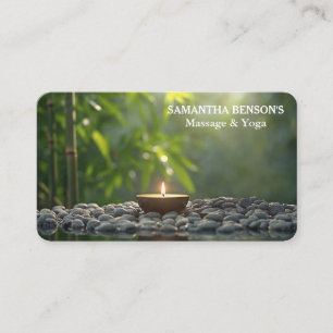 Tarjeta De Visita Terapeuta de Masaje Piedras Zen