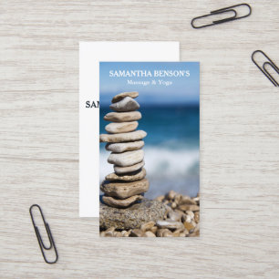 Tarjeta De Visita Terapeuta de Masaje Piedras Zen