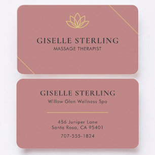 Tarjeta De Visita Terapeuta de Masaje Rosa Profesional