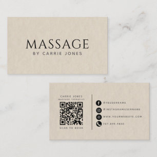 Tarjeta De Visita Terapeuta de Masaje Simple