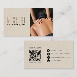 Tarjeta De Visita Terapeuta de Masaje Simple Foto